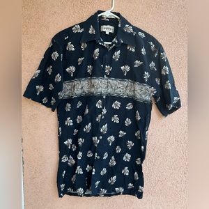 Campia Moda shirt Men's Small Black Button Up Short Sleeve Hawaiian
